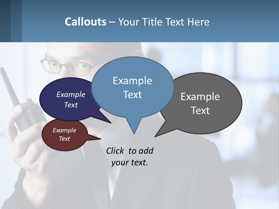 A Man In A Suit Holding A Cell Phone PowerPoint Template