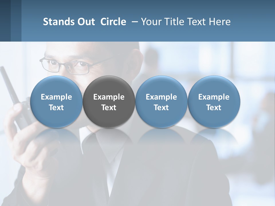 A Man In A Suit Holding A Cell Phone PowerPoint Template