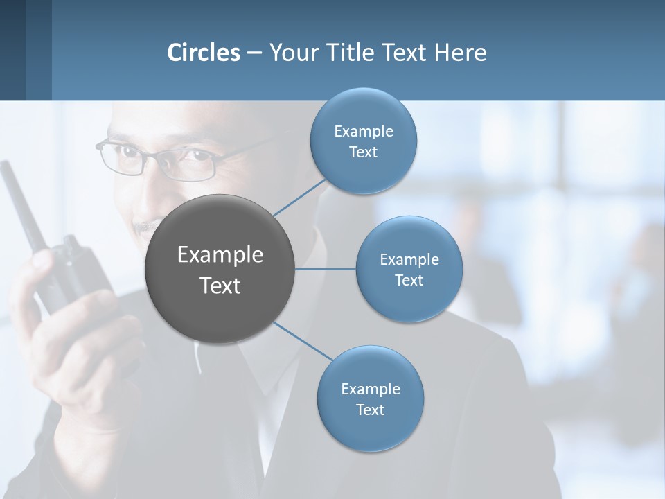 A Man In A Suit Holding A Cell Phone PowerPoint Template