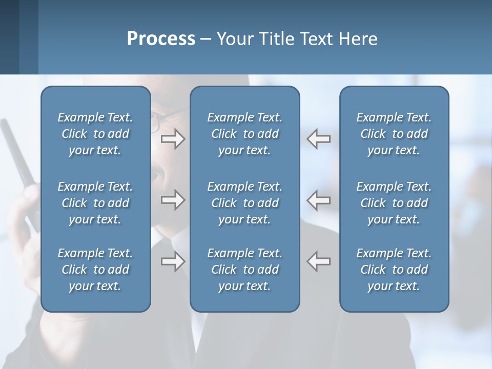A Man In A Suit Holding A Cell Phone PowerPoint Template