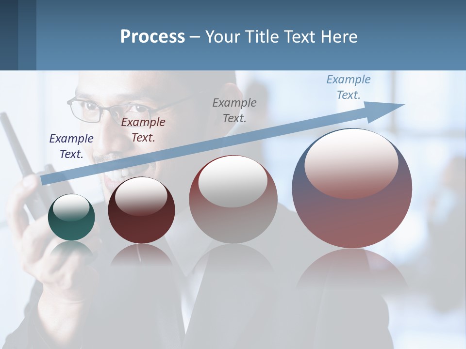 A Man In A Suit Holding A Cell Phone PowerPoint Template