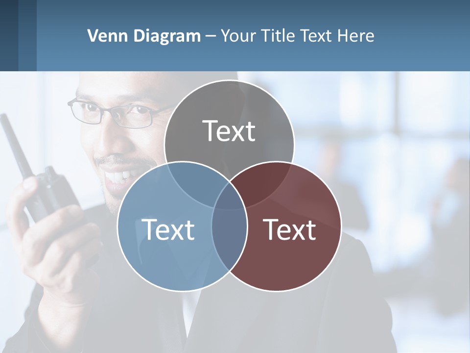 A Man In A Suit Holding A Cell Phone PowerPoint Template