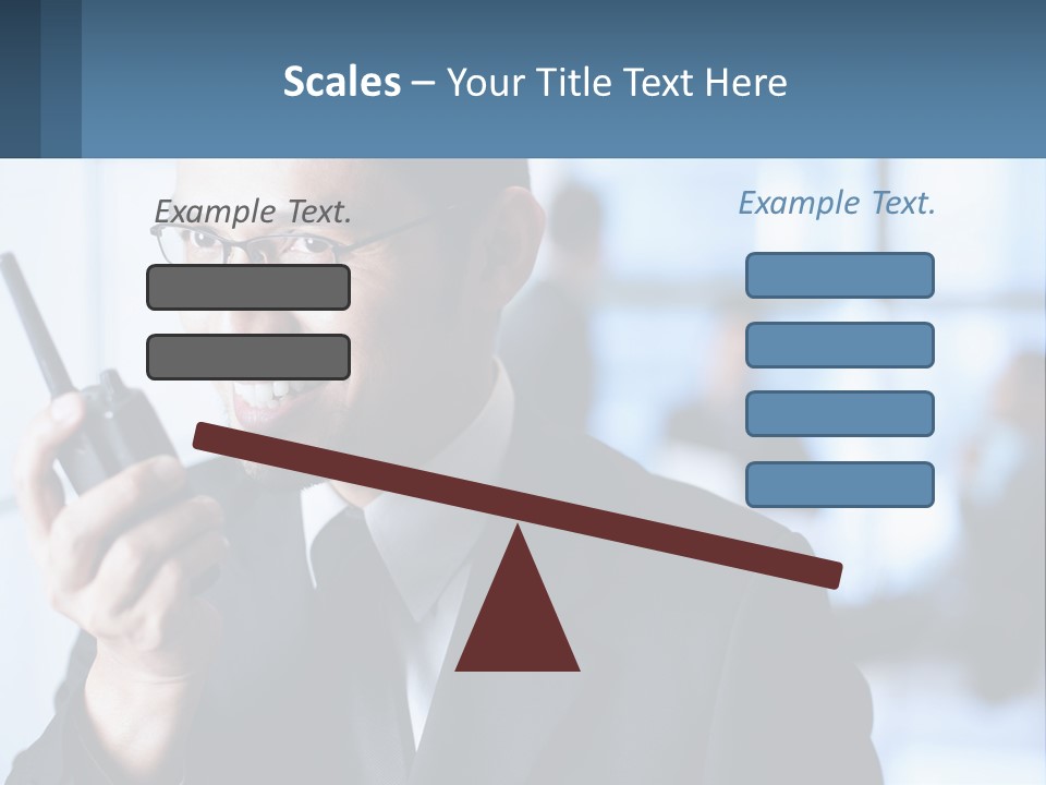 A Man In A Suit Holding A Cell Phone PowerPoint Template
