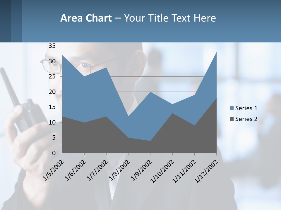 A Man In A Suit Holding A Cell Phone PowerPoint Template