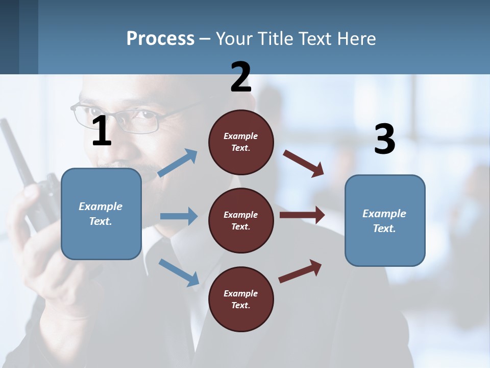 A Man In A Suit Holding A Cell Phone PowerPoint Template