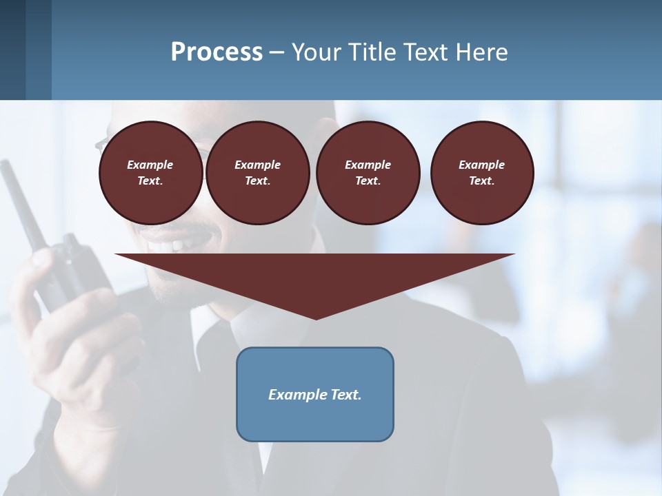 A Man In A Suit Holding A Cell Phone PowerPoint Template