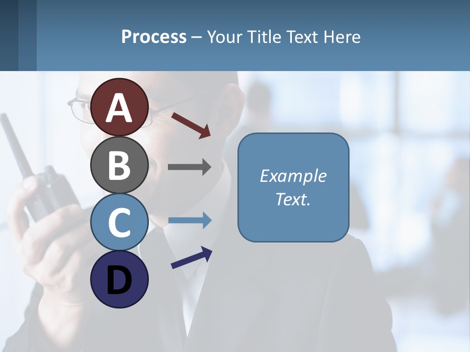 A Man In A Suit Holding A Cell Phone PowerPoint Template