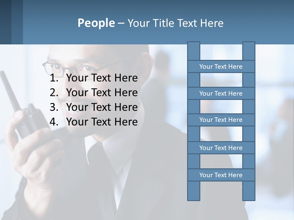 A Man In A Suit Holding A Cell Phone PowerPoint Template