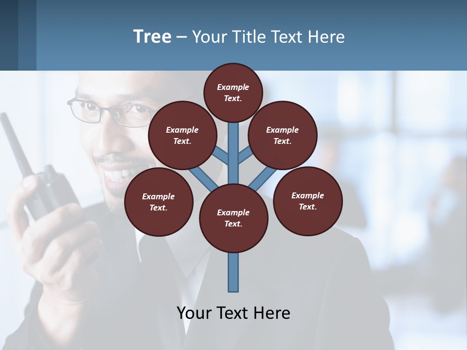 A Man In A Suit Holding A Cell Phone PowerPoint Template