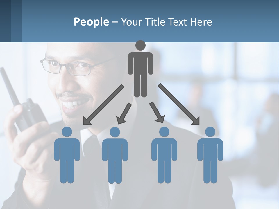 A Man In A Suit Holding A Cell Phone PowerPoint Template