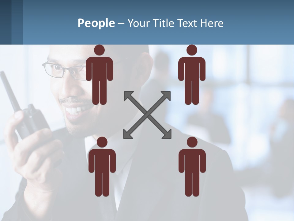 A Man In A Suit Holding A Cell Phone PowerPoint Template