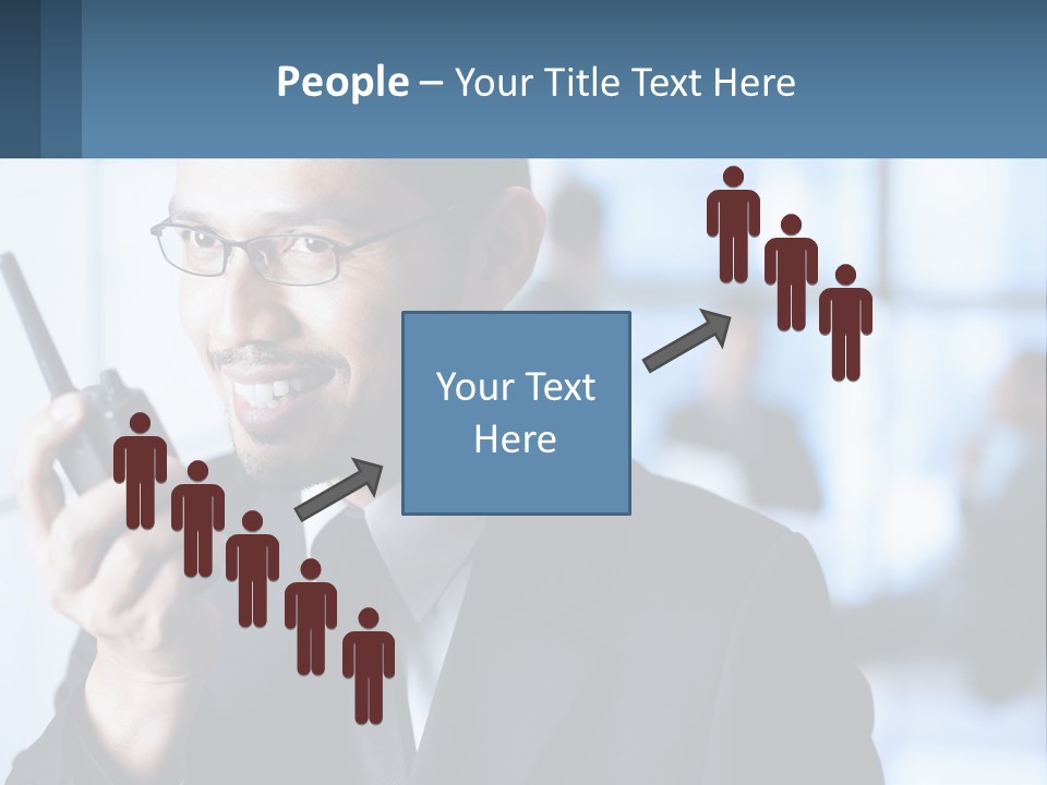 A Man In A Suit Holding A Cell Phone PowerPoint Template