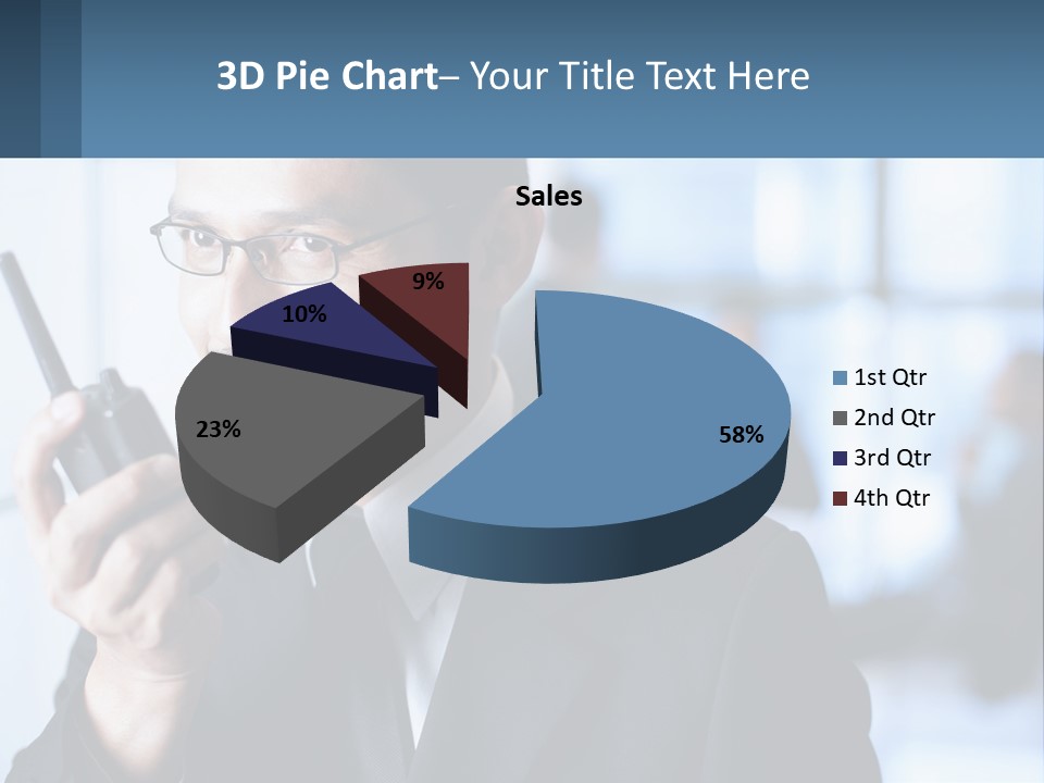 A Man In A Suit Holding A Cell Phone PowerPoint Template