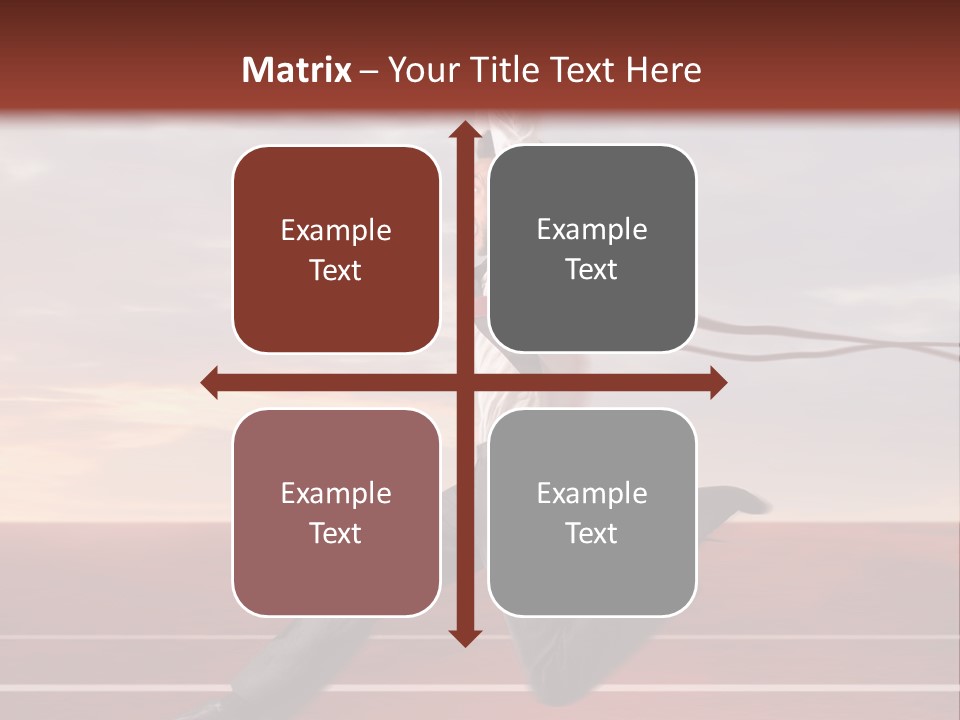 A Man Jumping In The Air With A Red Ribbon PowerPoint Template