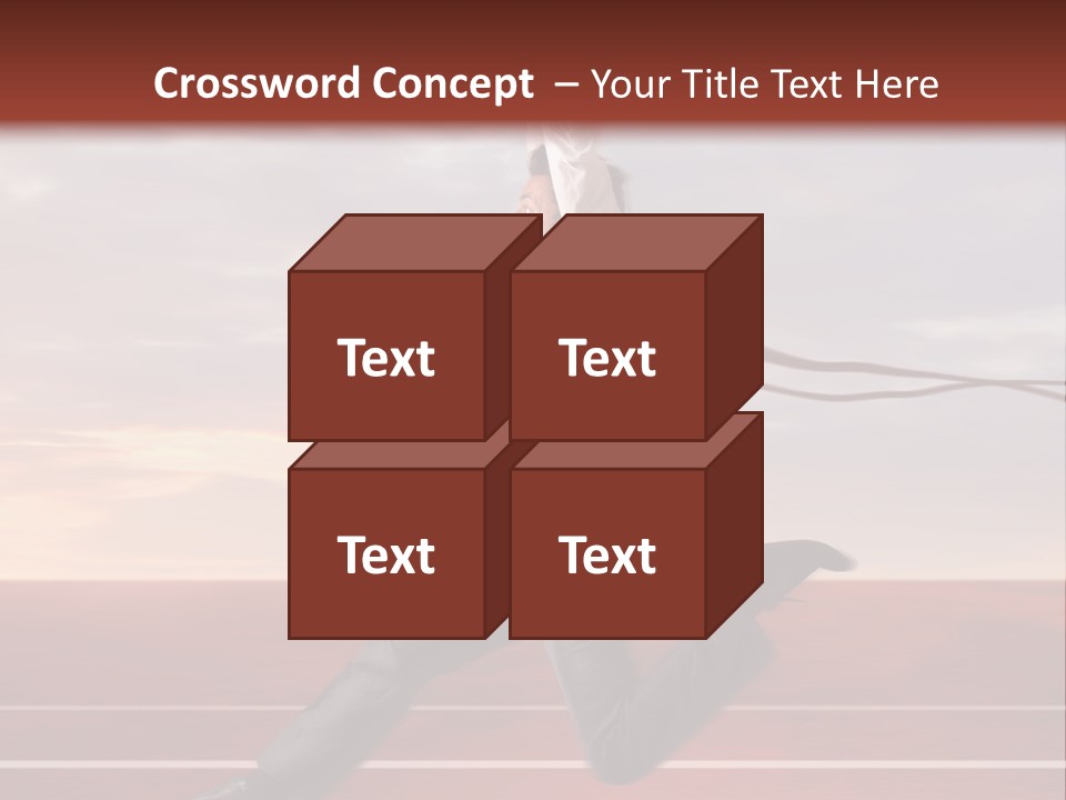 A Man Jumping In The Air With A Red Ribbon PowerPoint Template