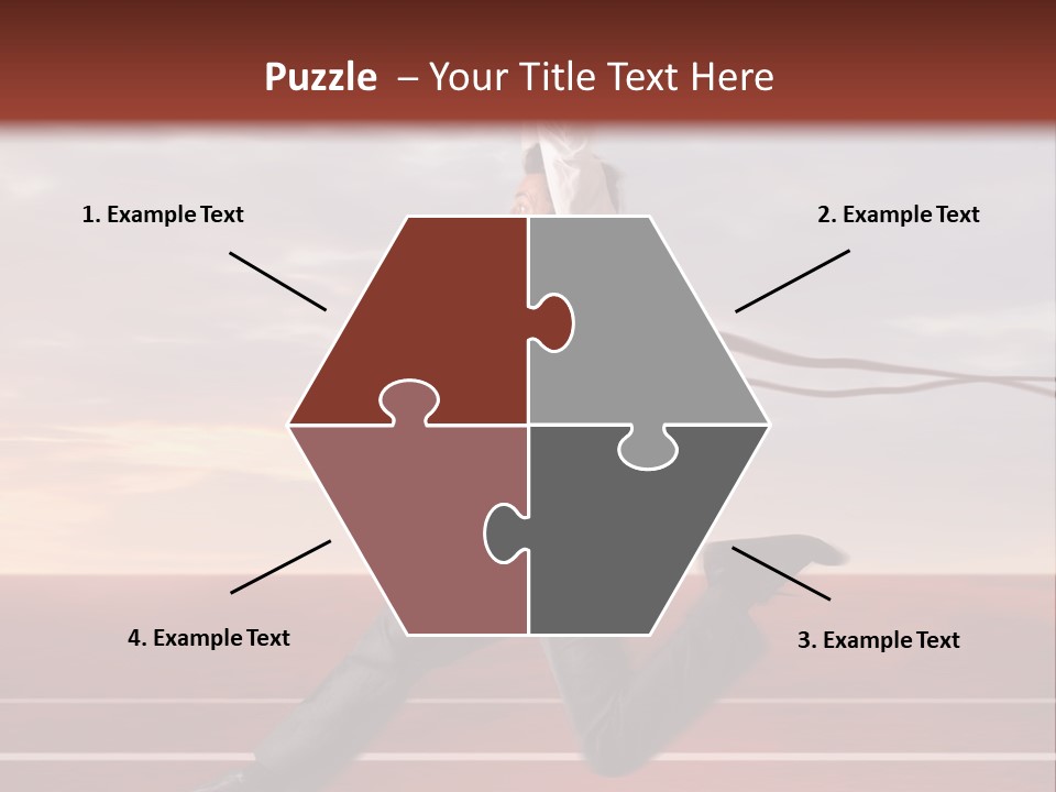 A Man Jumping In The Air With A Red Ribbon PowerPoint Template