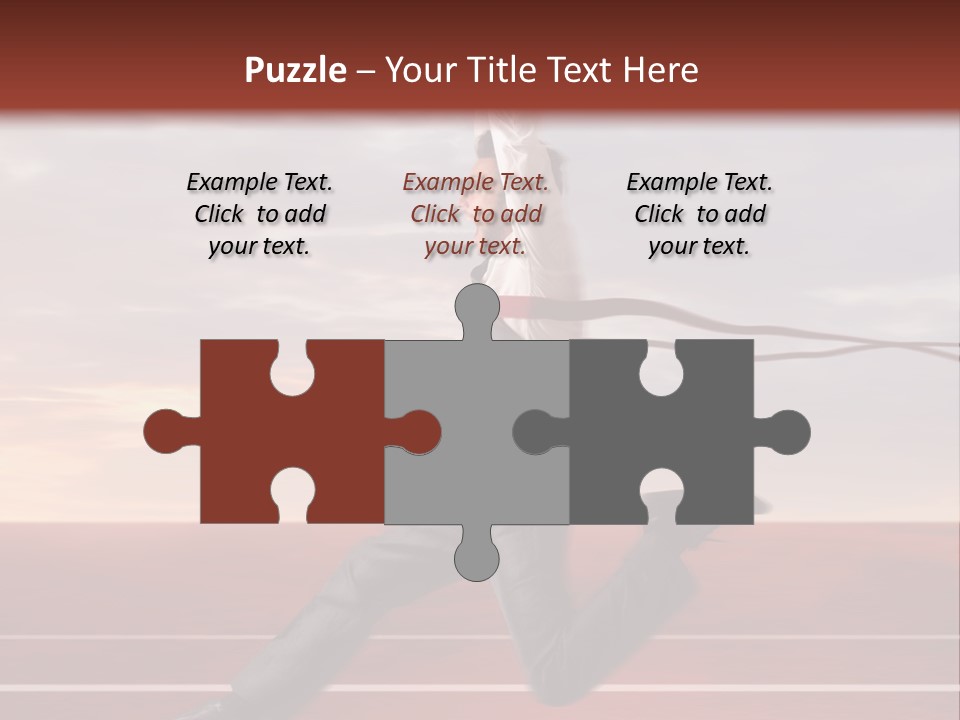 A Man Jumping In The Air With A Red Ribbon PowerPoint Template