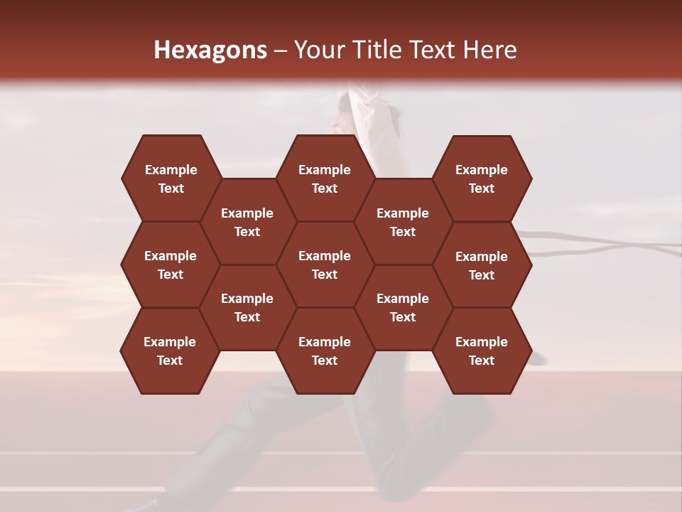 A Man Jumping In The Air With A Red Ribbon PowerPoint Template