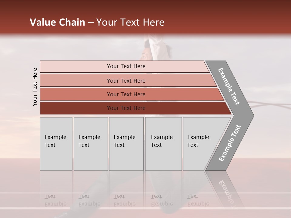 A Man Jumping In The Air With A Red Ribbon PowerPoint Template