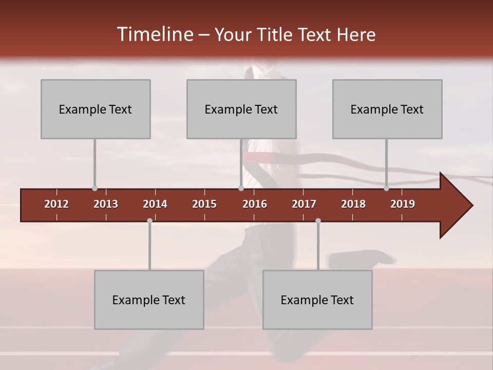 A Man Jumping In The Air With A Red Ribbon PowerPoint Template