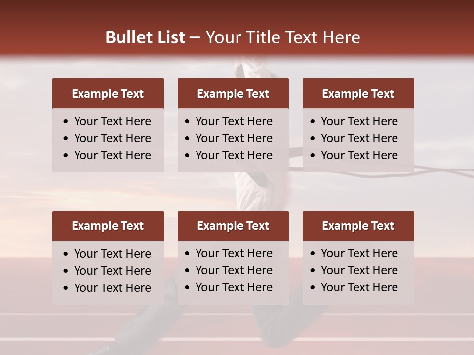 A Man Jumping In The Air With A Red Ribbon PowerPoint Template