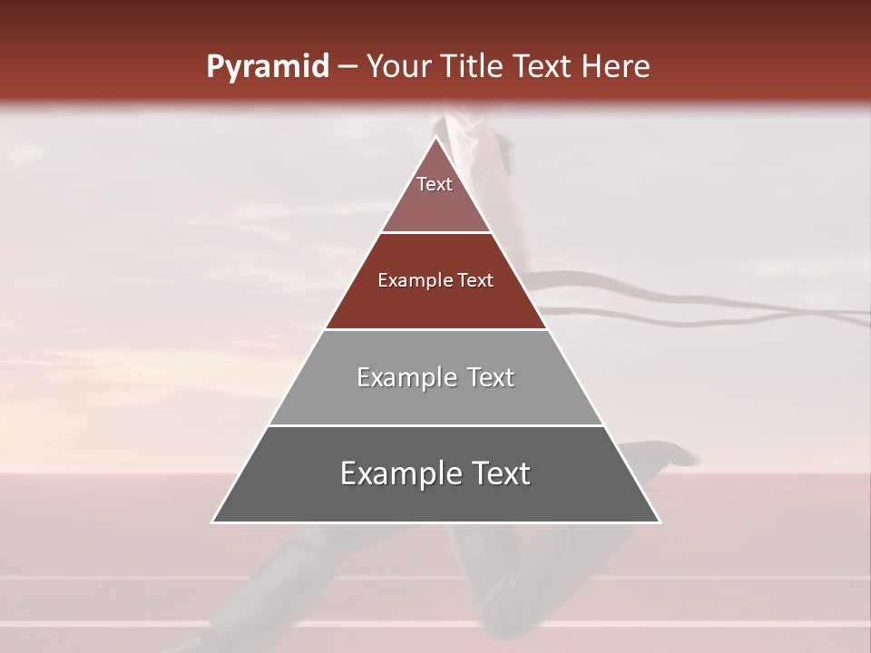 A Man Jumping In The Air With A Red Ribbon PowerPoint Template