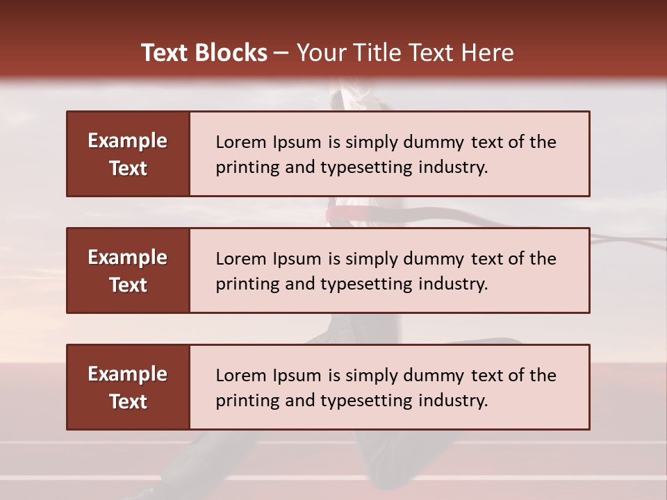 A Man Jumping In The Air With A Red Ribbon PowerPoint Template