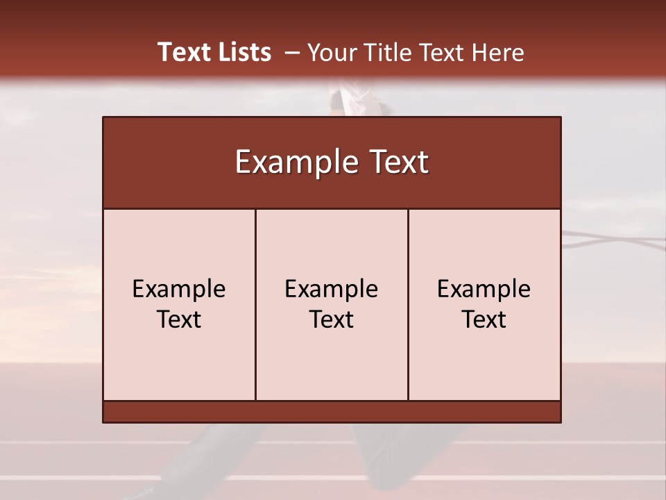 A Man Jumping In The Air With A Red Ribbon PowerPoint Template