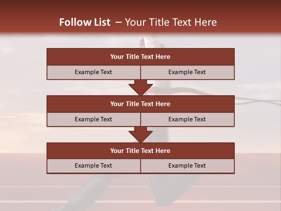 A Man Jumping In The Air With A Red Ribbon PowerPoint Template