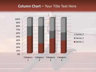 A Man Jumping In The Air With A Red Ribbon PowerPoint Template