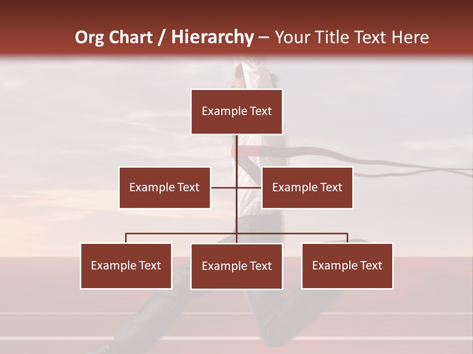 A Man Jumping In The Air With A Red Ribbon PowerPoint Template