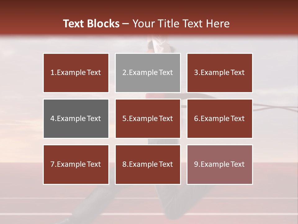 A Man Jumping In The Air With A Red Ribbon PowerPoint Template