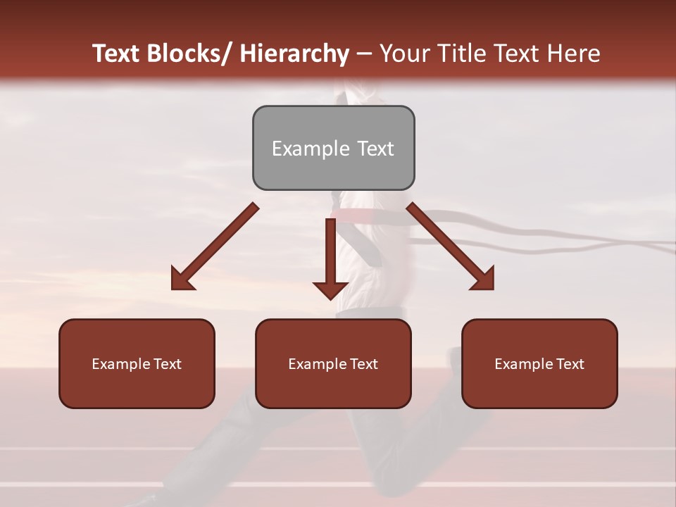 A Man Jumping In The Air With A Red Ribbon PowerPoint Template