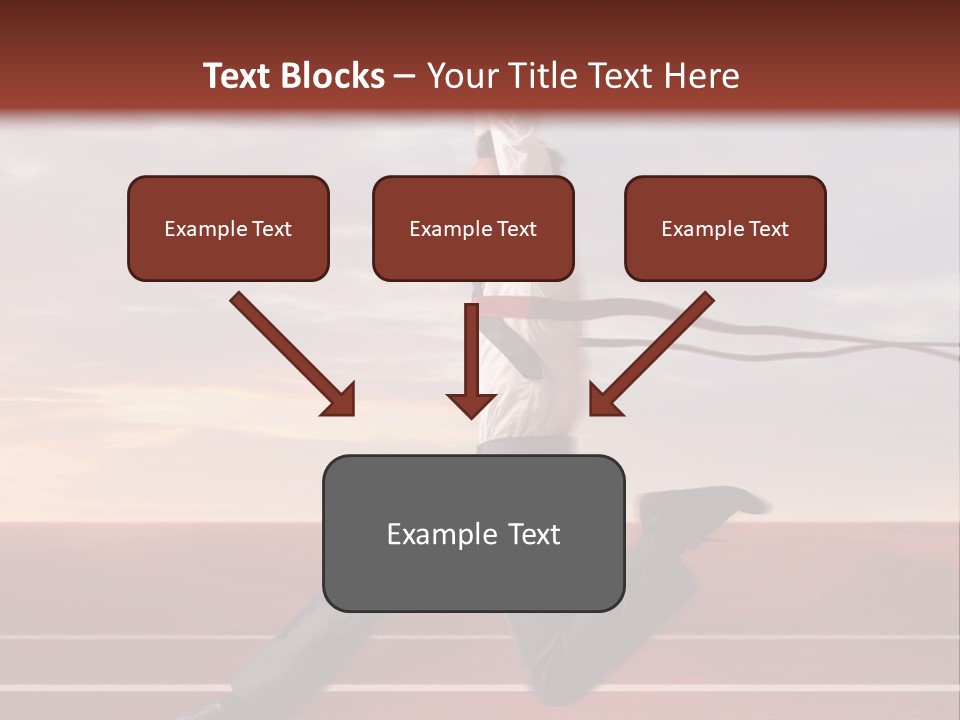 A Man Jumping In The Air With A Red Ribbon PowerPoint Template