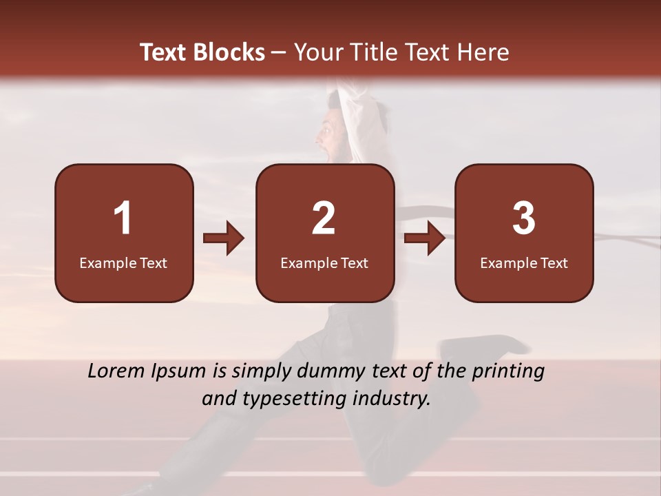 A Man Jumping In The Air With A Red Ribbon PowerPoint Template