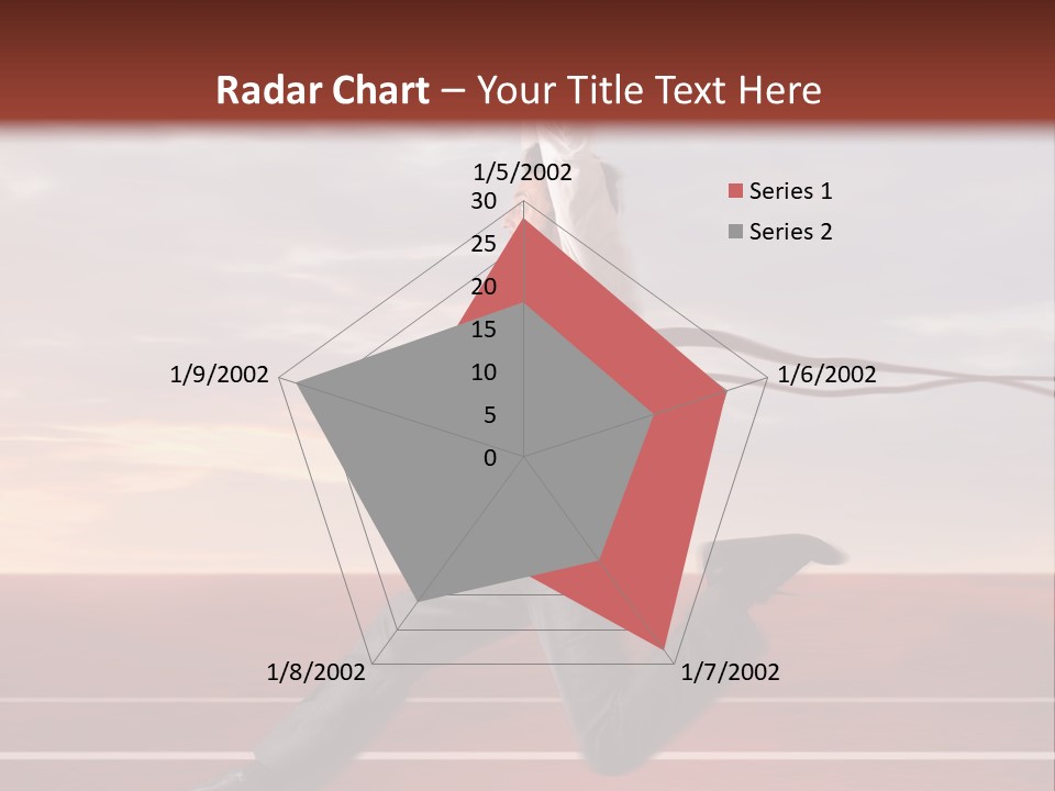 A Man Jumping In The Air With A Red Ribbon PowerPoint Template