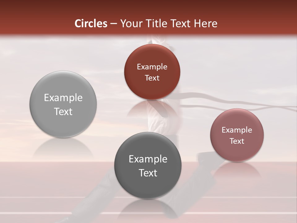 A Man Jumping In The Air With A Red Ribbon PowerPoint Template