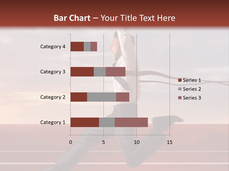 A Man Jumping In The Air With A Red Ribbon PowerPoint Template