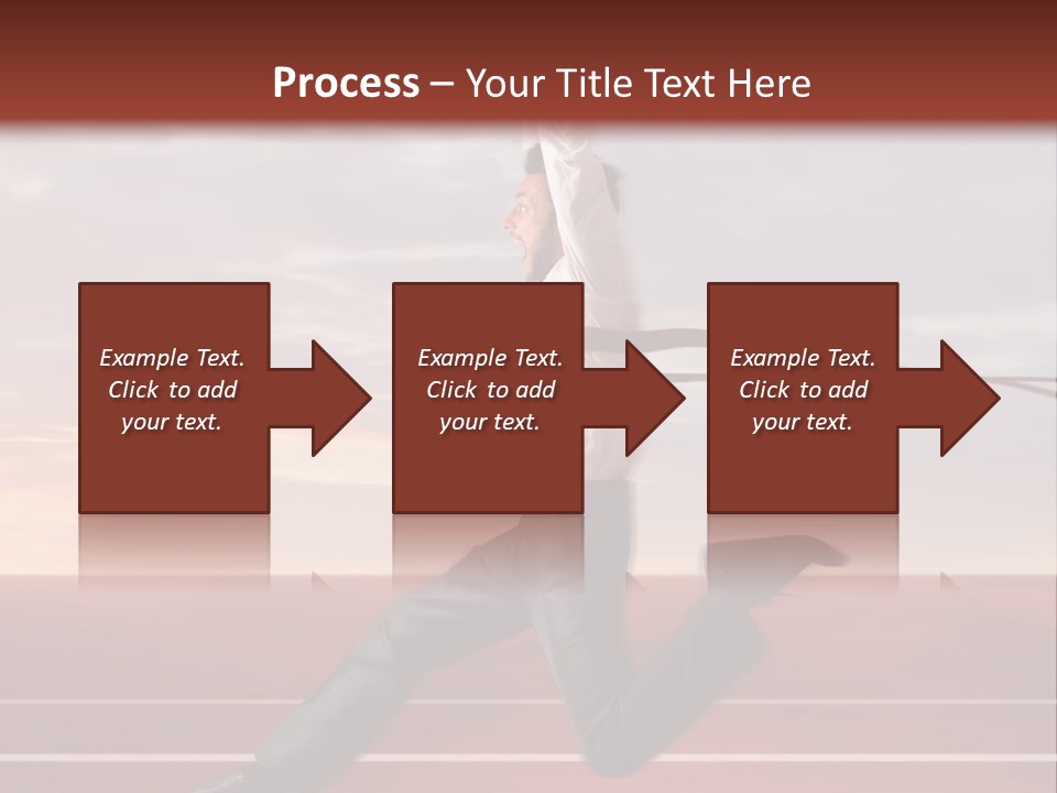 A Man Jumping In The Air With A Red Ribbon PowerPoint Template