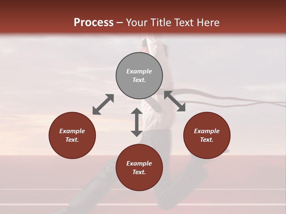 A Man Jumping In The Air With A Red Ribbon PowerPoint Template