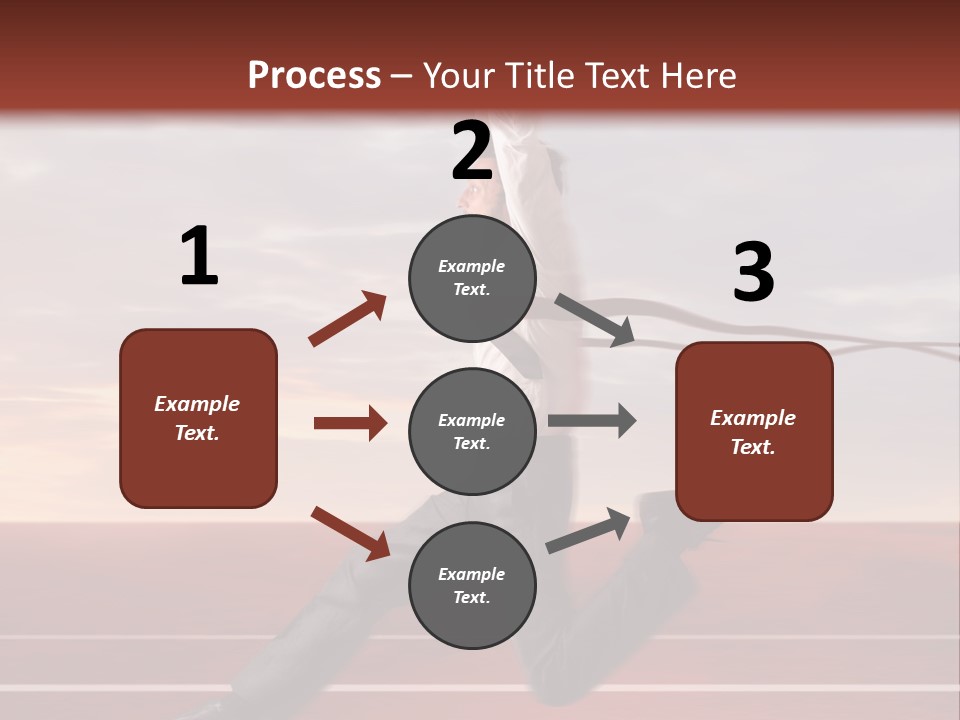 A Man Jumping In The Air With A Red Ribbon PowerPoint Template