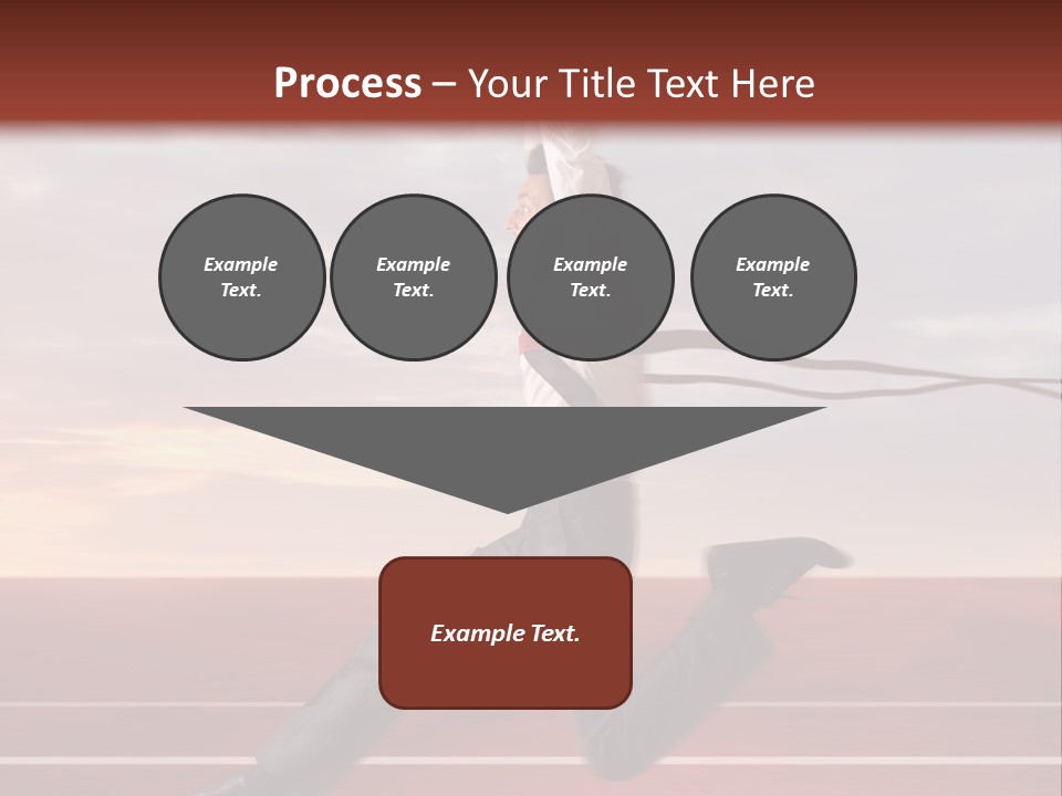 A Man Jumping In The Air With A Red Ribbon PowerPoint Template