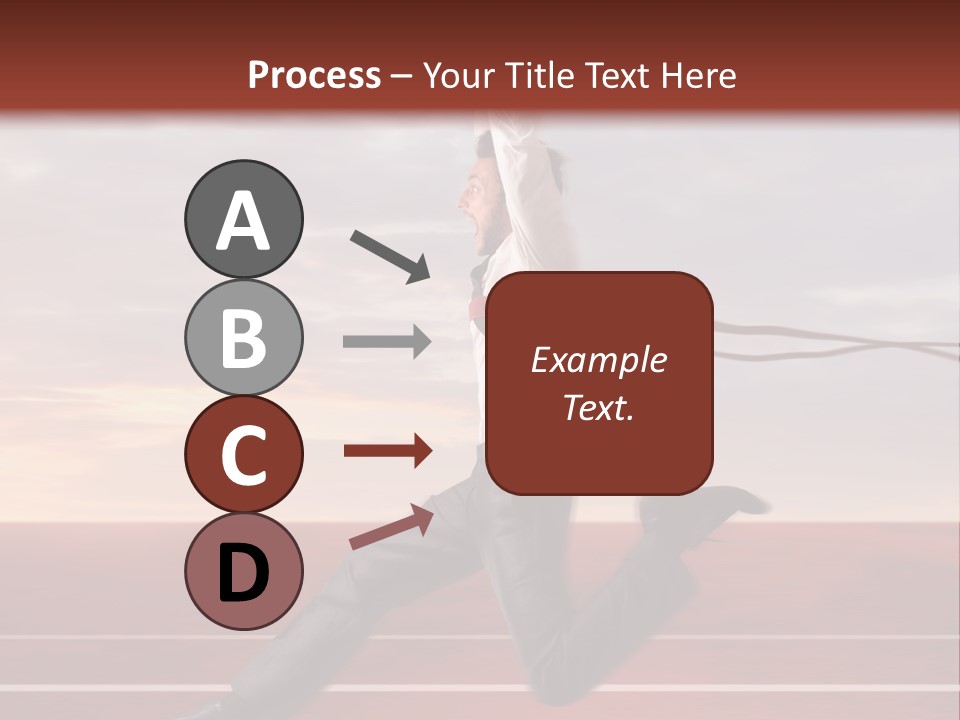 A Man Jumping In The Air With A Red Ribbon PowerPoint Template