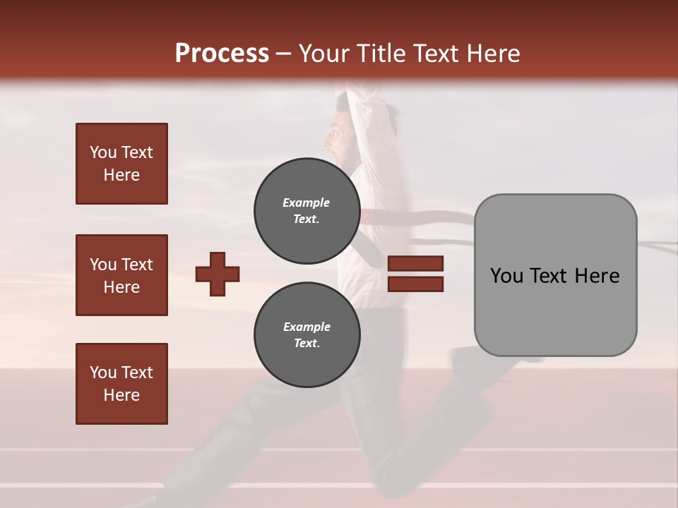 A Man Jumping In The Air With A Red Ribbon PowerPoint Template