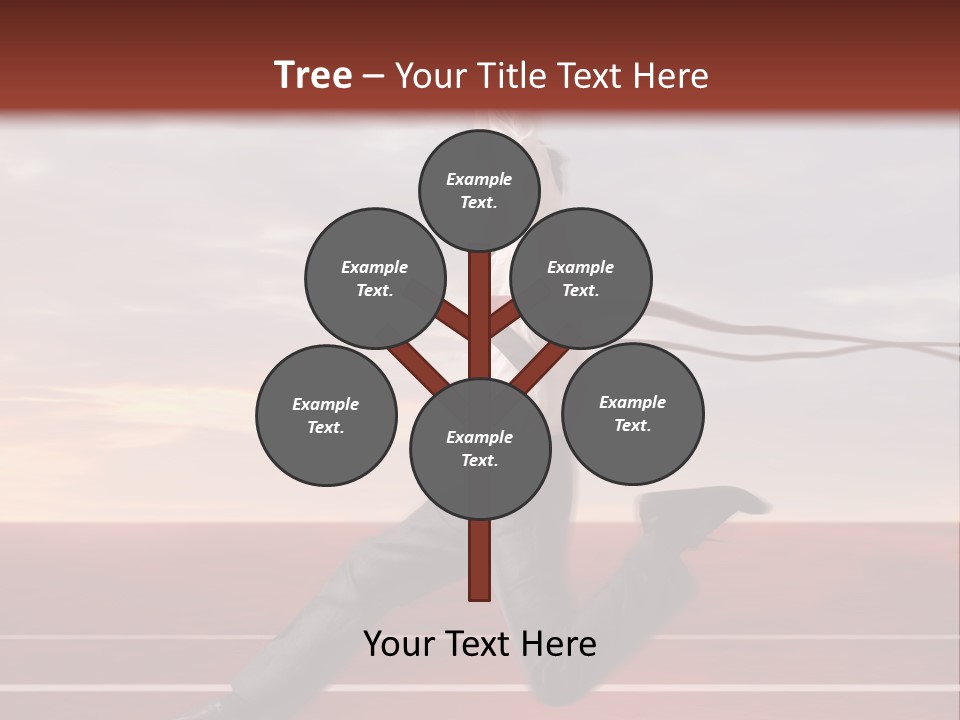 A Man Jumping In The Air With A Red Ribbon PowerPoint Template