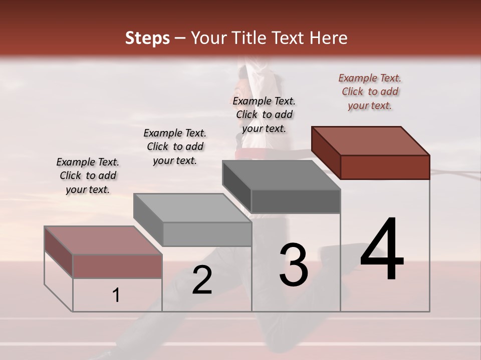 A Man Jumping In The Air With A Red Ribbon PowerPoint Template