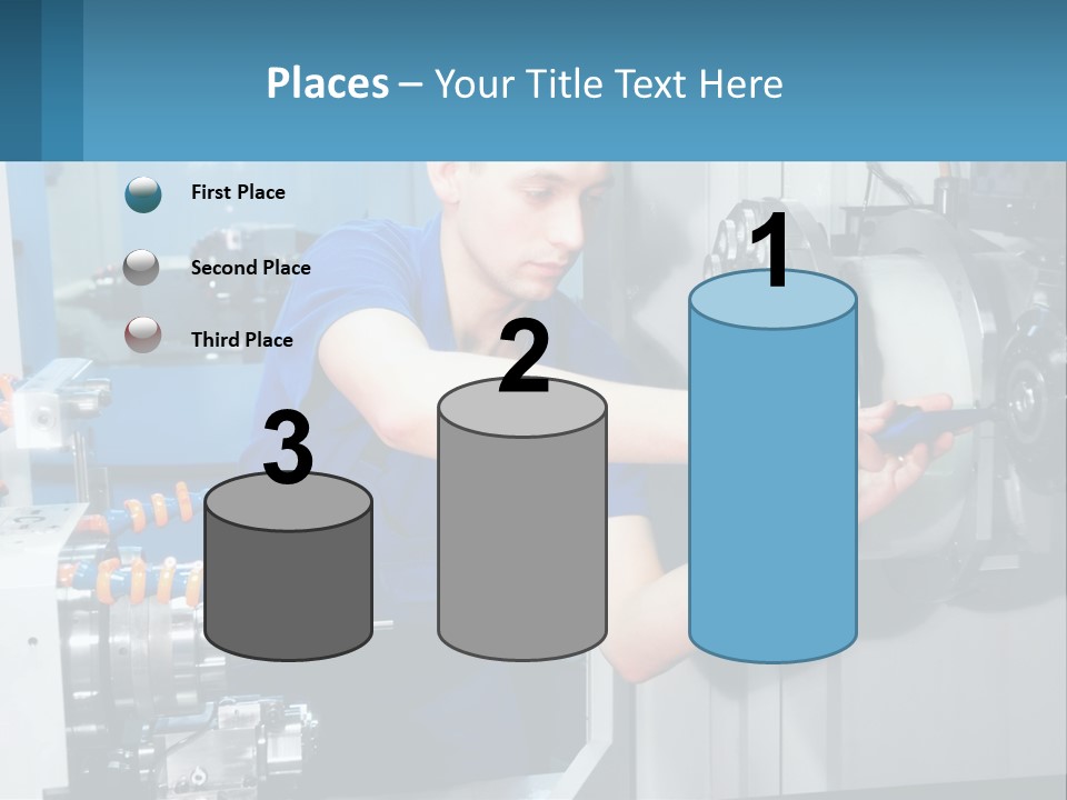 A Man Working On A Machine In A Factory PowerPoint Template