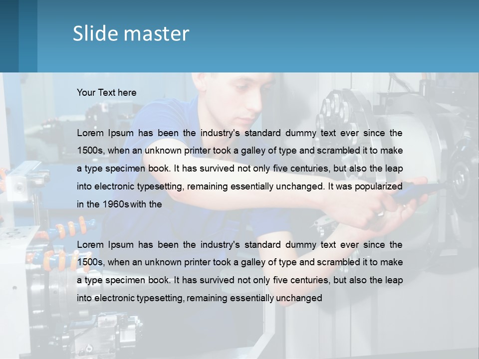 A Man Working On A Machine In A Factory PowerPoint Template