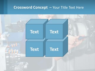 A Man Working On A Machine In A Factory PowerPoint Template