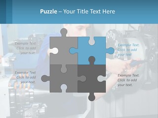 A Man Working On A Machine In A Factory PowerPoint Template